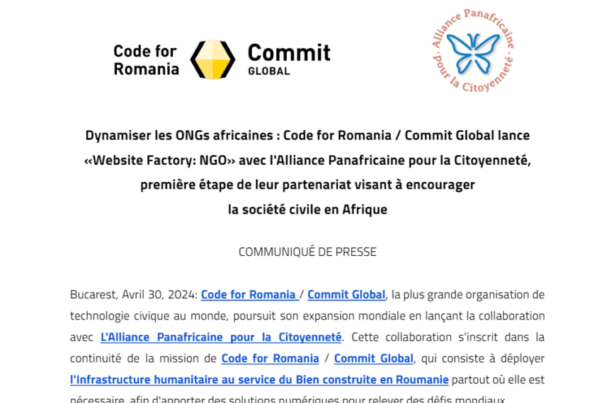 [APC] Communiqué de presse avec Commit Global